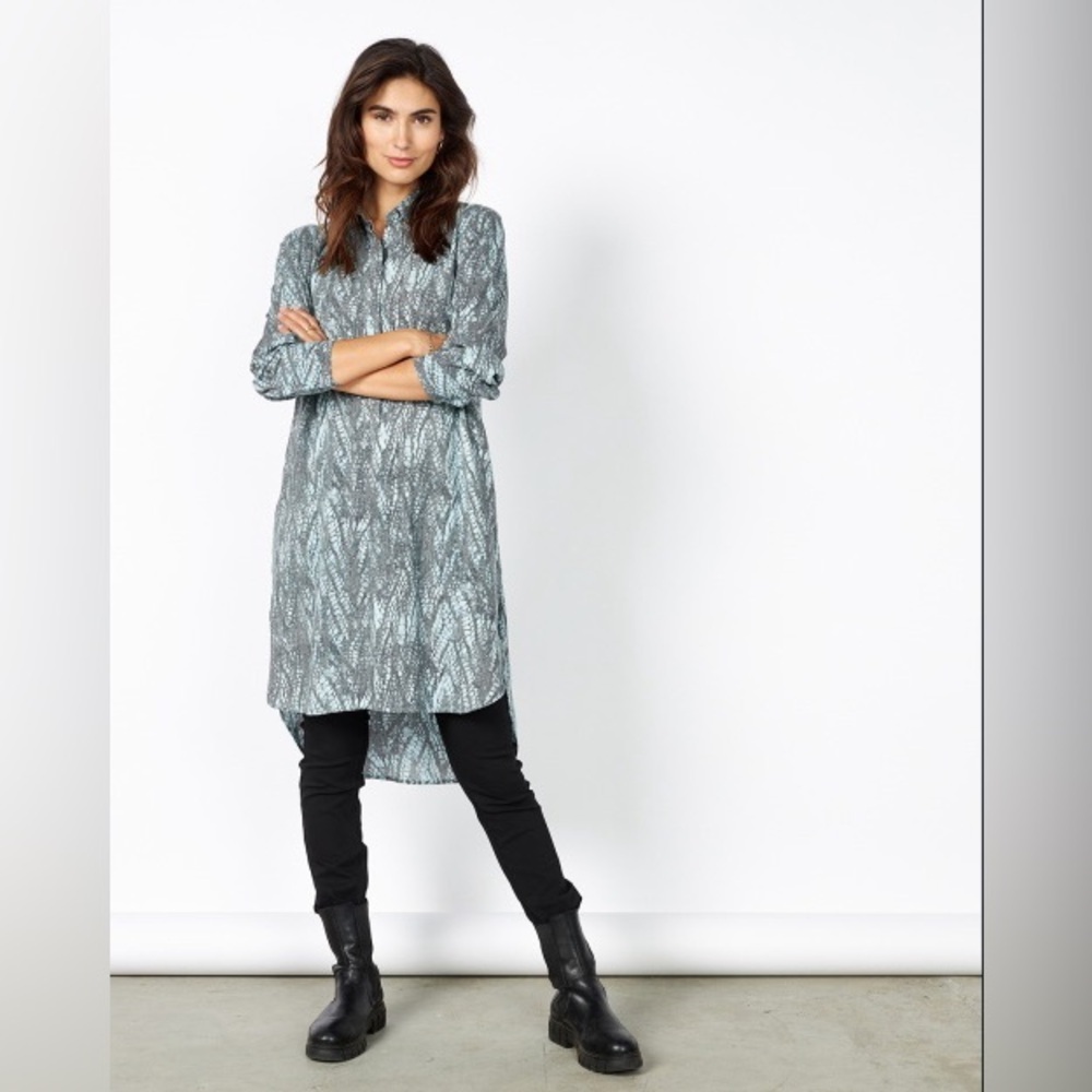 SOYACONCEPT | Stylish Gray Patterned Tunic Dress